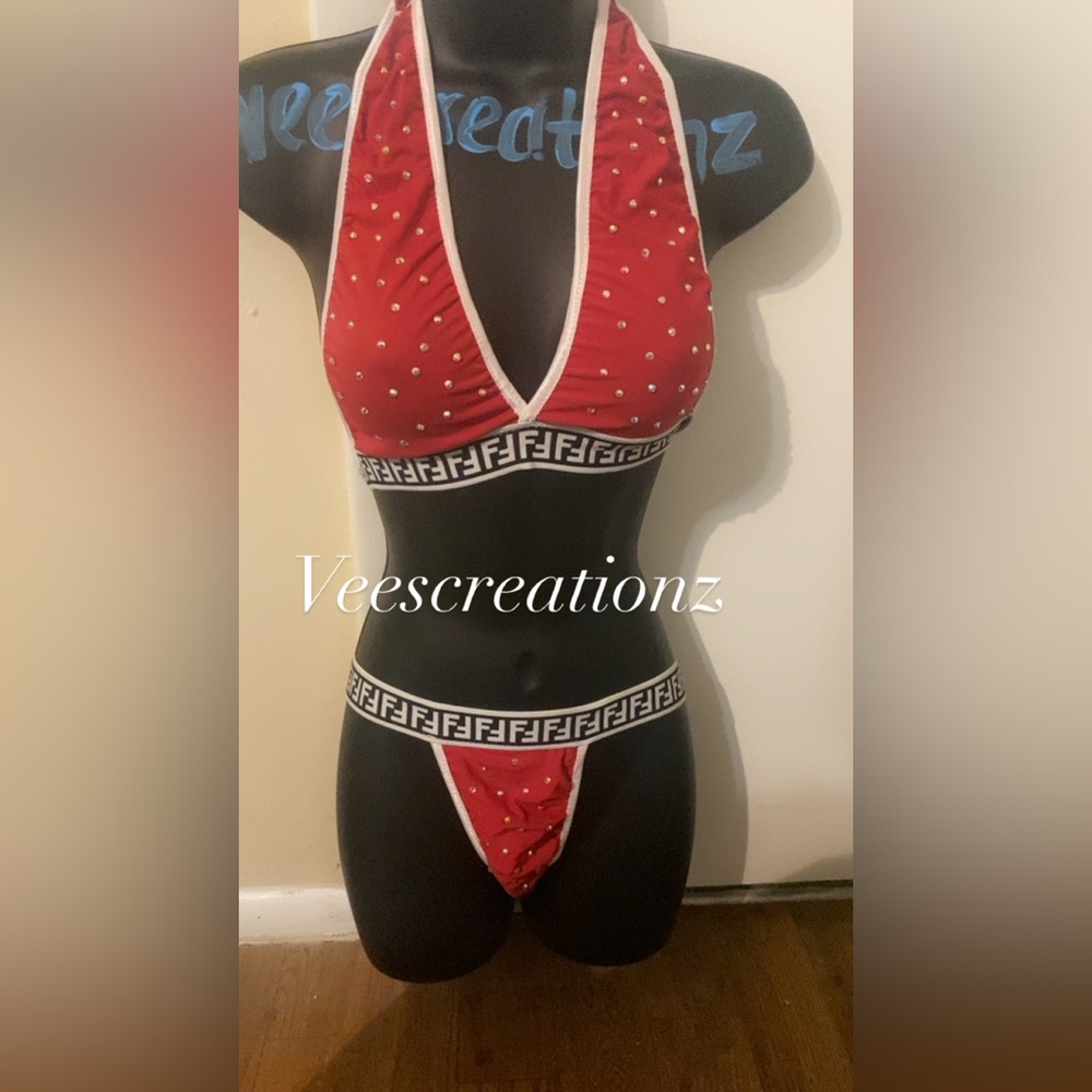 A creation sewn by me, RED 2pc with FENDI ELASTIC BAND